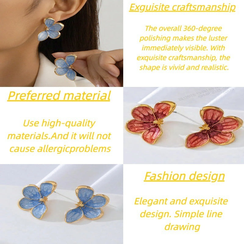 Exquisite Three-dimensional Flower Earrings Fashionable And Luxurious
