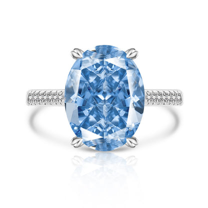 Female Versatile Casual Papalacha High Carbon Diamond Ice Flower Ring