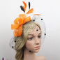 Bride Veil Hair Bow Top Hat Headdress Flower Cover Face Mesh Head