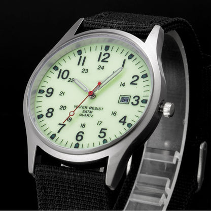 Watches Fabric Band Military Calendar Army Clock