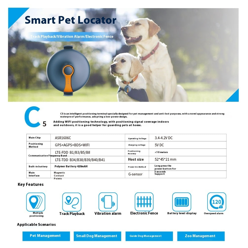 GPS Pet Tracker 4G Netcom Beidou Locator Kitty