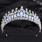 Wedding Birthday Headdress Crown Alloy Inlaid Protein Green Bright Crystal Bride