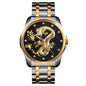 Chinese Fashion Dragon Totem Embossed Stainless Steel Strap Men