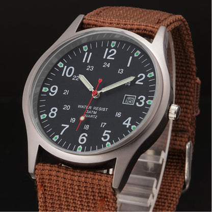 Watches Fabric Band Military Calendar Army Clock