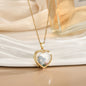 European And American Retro Personalized Open And Close Hollow Design Transparent Box 18K Gold Color-preserving Necklace