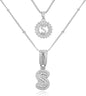 26 English Letters Copper-plated Gold Diamond Pendant Necklace