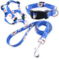 Pet Printing Collar Rope Chest Strap Traction Three-piece Set