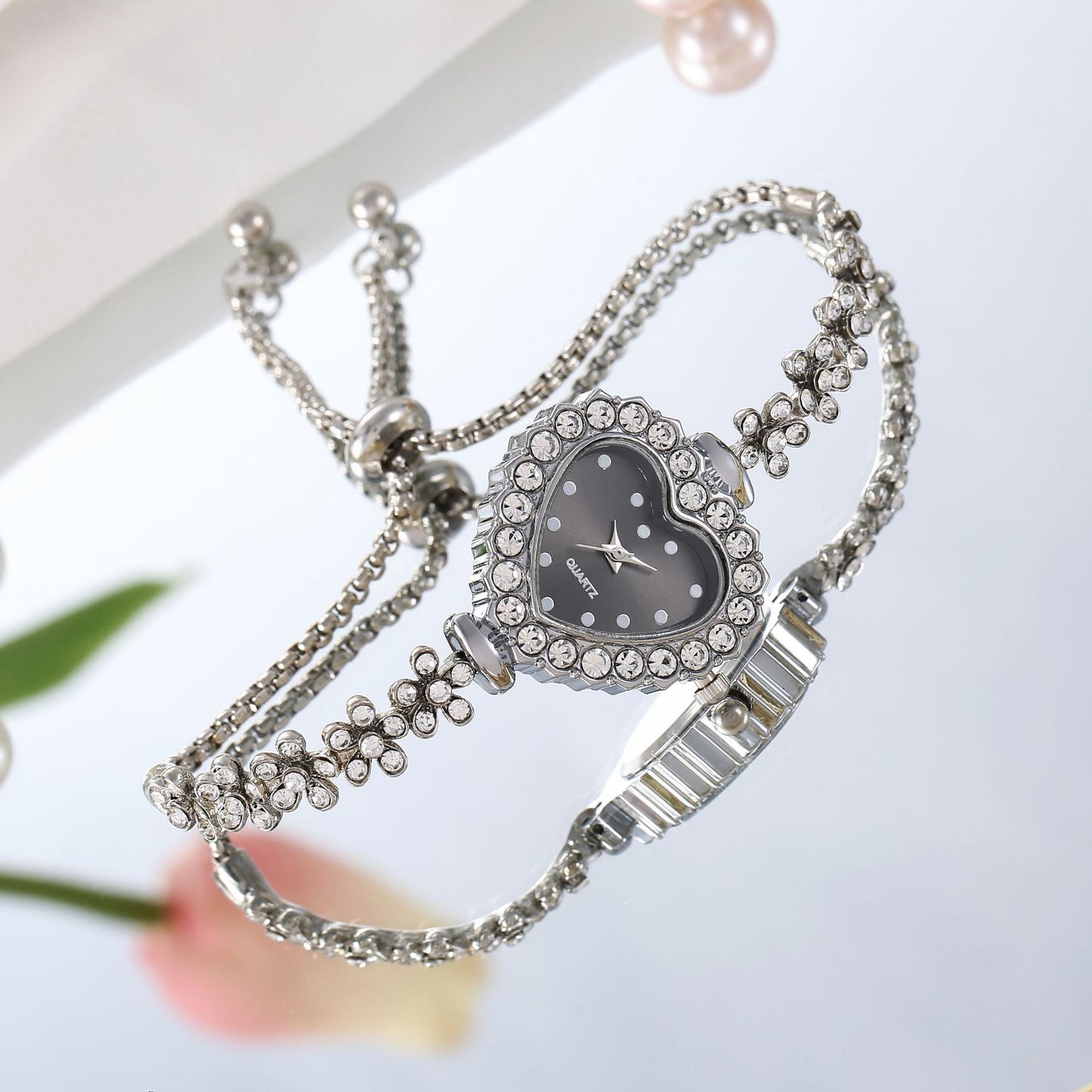 Flower Chain Diamond-embedded Love Women's Elegant All-match Watch