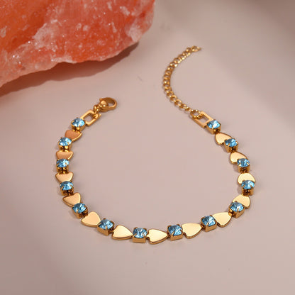 Temperamental Bracelet Color Zircon Non-fading High-grade Sense Ornament