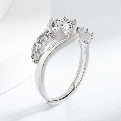 Design High-grade Diamond Ins Style Couple Finger Ring