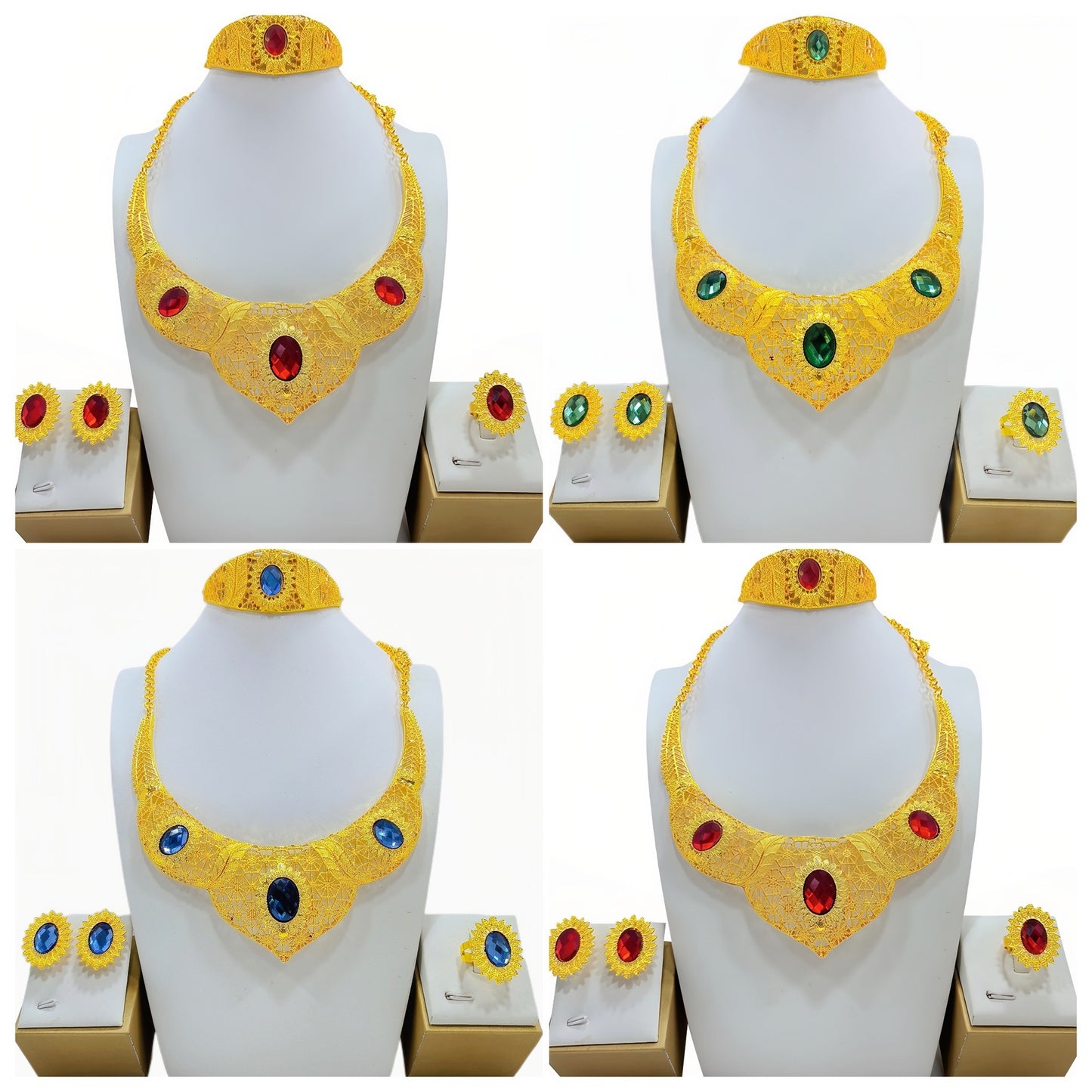 Women's Fashionable Golden New Jewelry Set Decorations