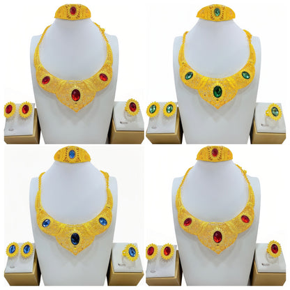 Women's Fashionable Golden New Jewelry Set Decorations