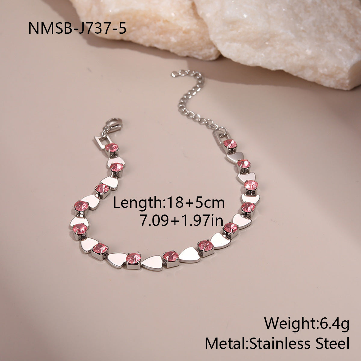 Temperamental Bracelet Color Zircon Non-fading High-grade Sense Ornament