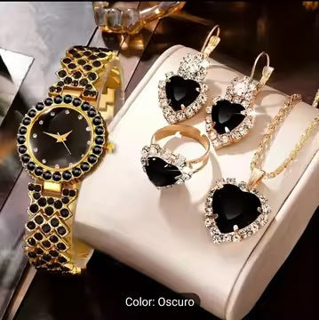 Watch Colorful Crystals Quartz Jewelry Suit