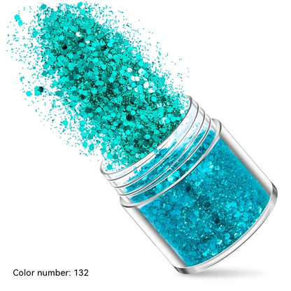 Green Manicure Set 12 Colors Mixed Nail Sequins Glitter Powder Gradient Laser Powder