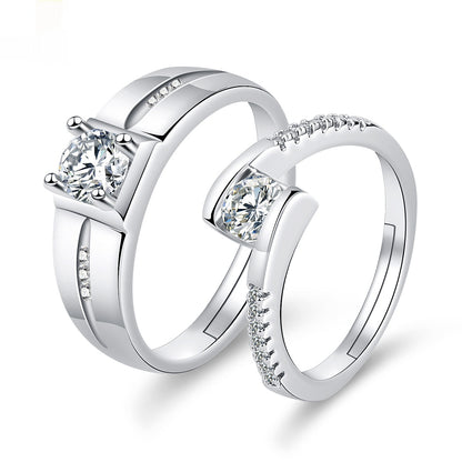Moissanite Engagement Couple Couple Rings