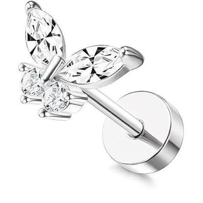 Stainless Steel 18K Gold Zircon Ear Bone Stud Titanium Steel Mini Ear Studs