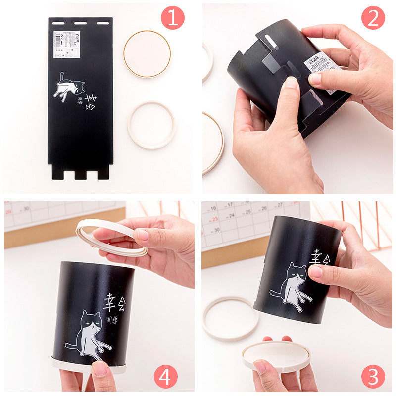 Desktop Office Storage Detachable Round Plastic Storage Cylinder