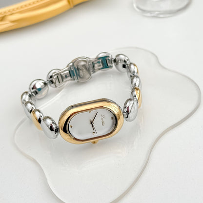 Good-looking Gold Elegant Oval Women's Watch Bracelet