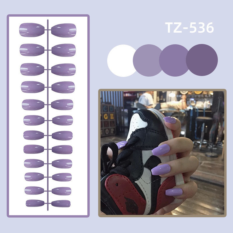 Short Ballet Trapezoid Glossy Nail Patch