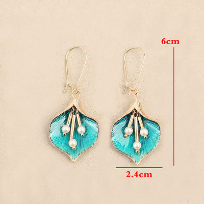 New Drop Oil Fresh Flower Earrings For Women