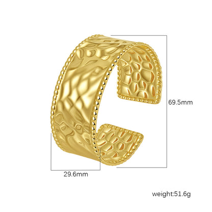 Women's Stainless Steel High-grade C- Shaped Oil Pressure Open-ended Bracelet