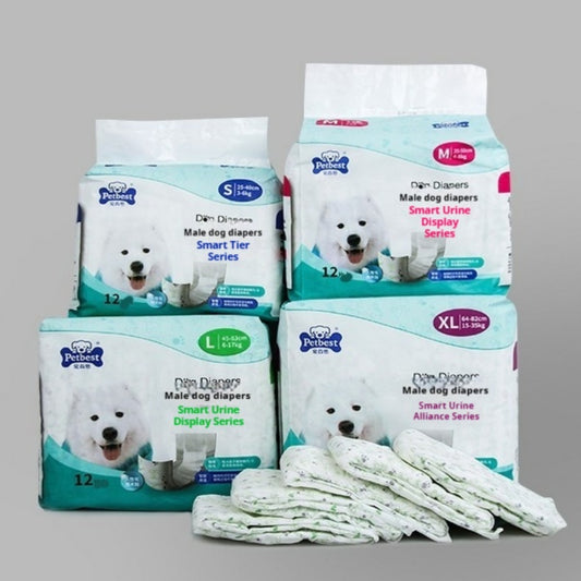 Petbest Male Dog Diaper Wearable Urine Display