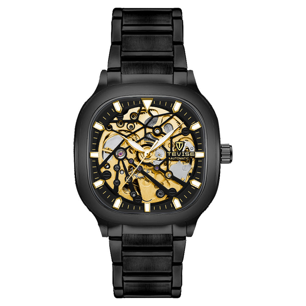 Waterproof Automatic Luminous Square Hollow Men's Watch