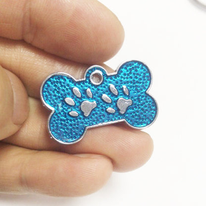 Zinc Alloy Metal Pet Tag Zinc Alloy Identity Brand Glitter Footprint Engraving Dog Tag