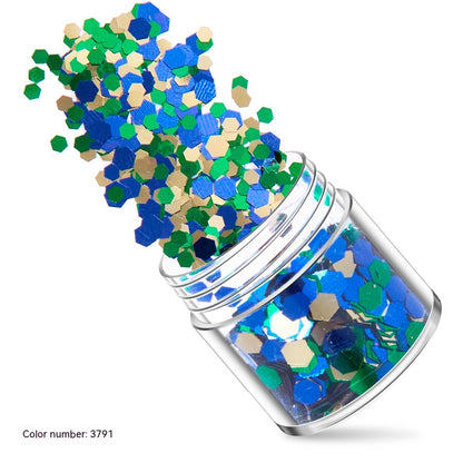 Green Manicure Set 12 Colors Mixed Nail Sequins Glitter Powder Gradient Laser Powder