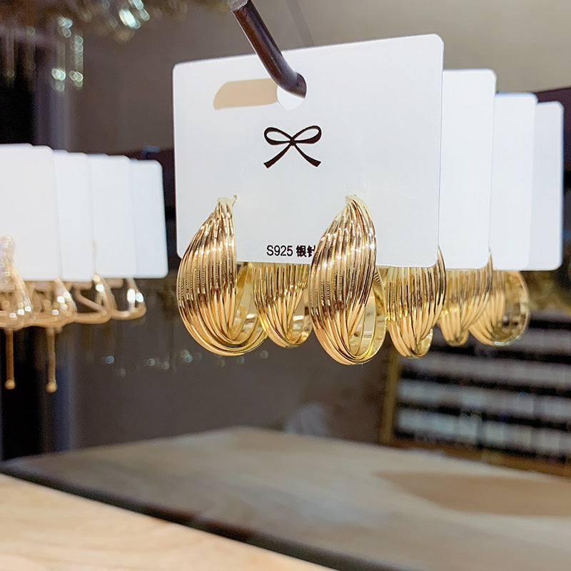 Twisted Metal Eardrop Earring