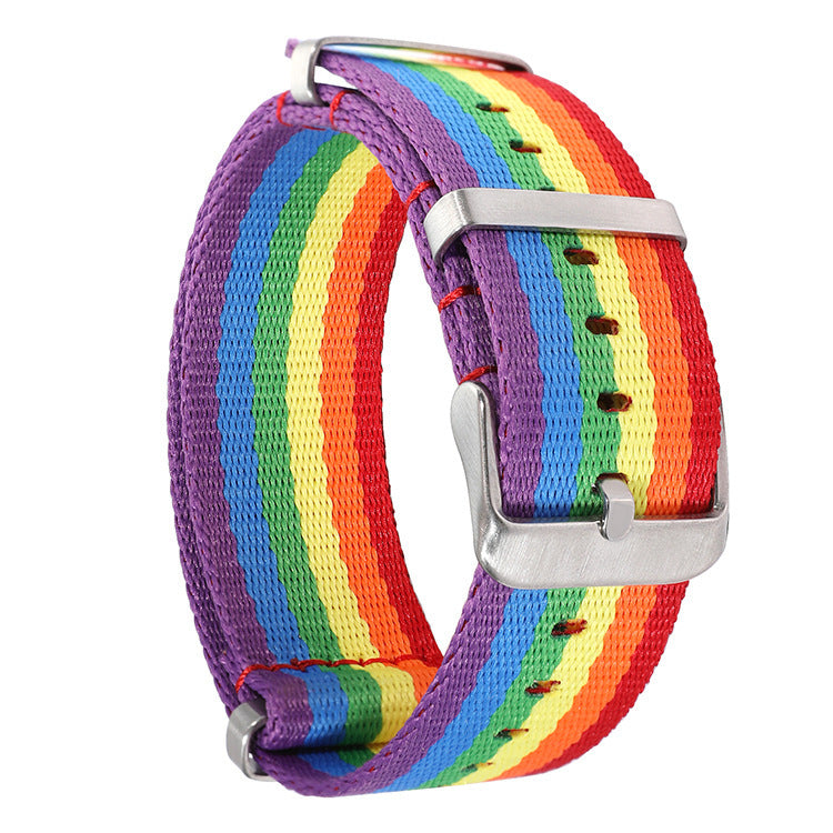 All-match Waterproof Fashion Color Hem Nylon Watchband