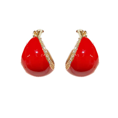 Retro And Elegant Micro-inlaid Drip Ear Buckle