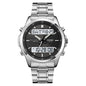 Multifunctional Men's Steel Strap Watch Double Display Sports