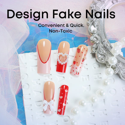 Valentine's Day Super Long Water Pipe Wear Handmade Nail Stickers