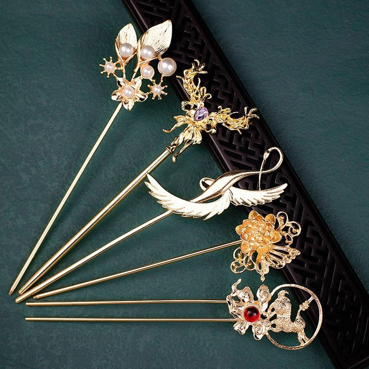 Ancient Style Han Chinese Clothing Handmade Updo Alloy Hairpin Hairpin