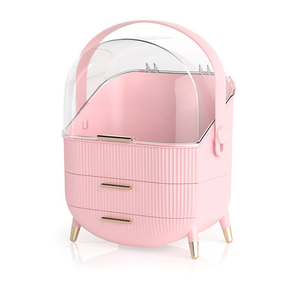 Makeup Organizer,Skincare Organizer With 2 Drawers And Transparent Cover,Cosmetic Display Case For Vanity Organizer And Bathroom Countertop Storage