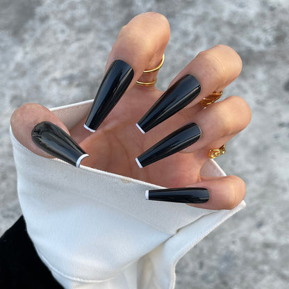 Simple Black White Sequins Removable