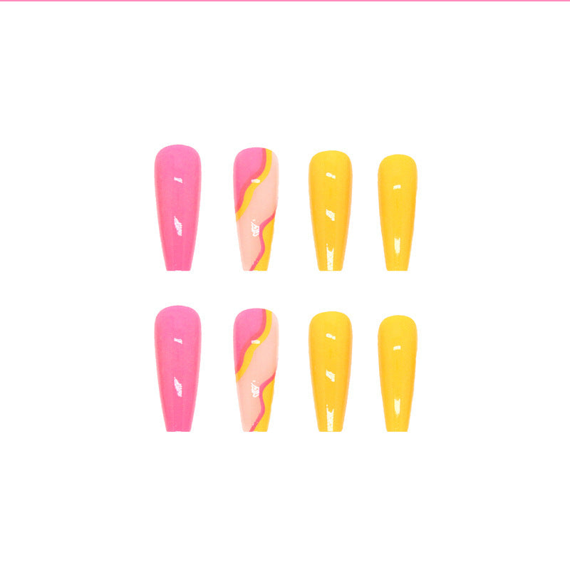 Nail Tip Yellow Rose Red 24 Pieces Boxed