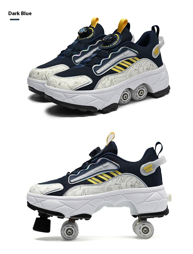 Children's Skates Four-wheel Invisible Deformation