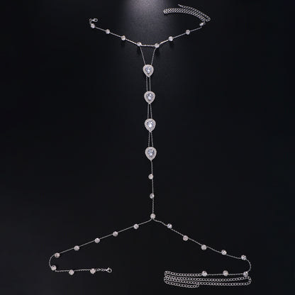 Gem Bikini Chest Necklace Body Chains Rhinestone-encrusted Jewelry