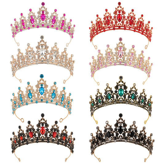 Bride Headdress Baroque Crown Rhinestone