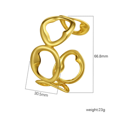 Women's Stainless Steel High-grade C- Shaped Oil Pressure Open-ended Bracelet