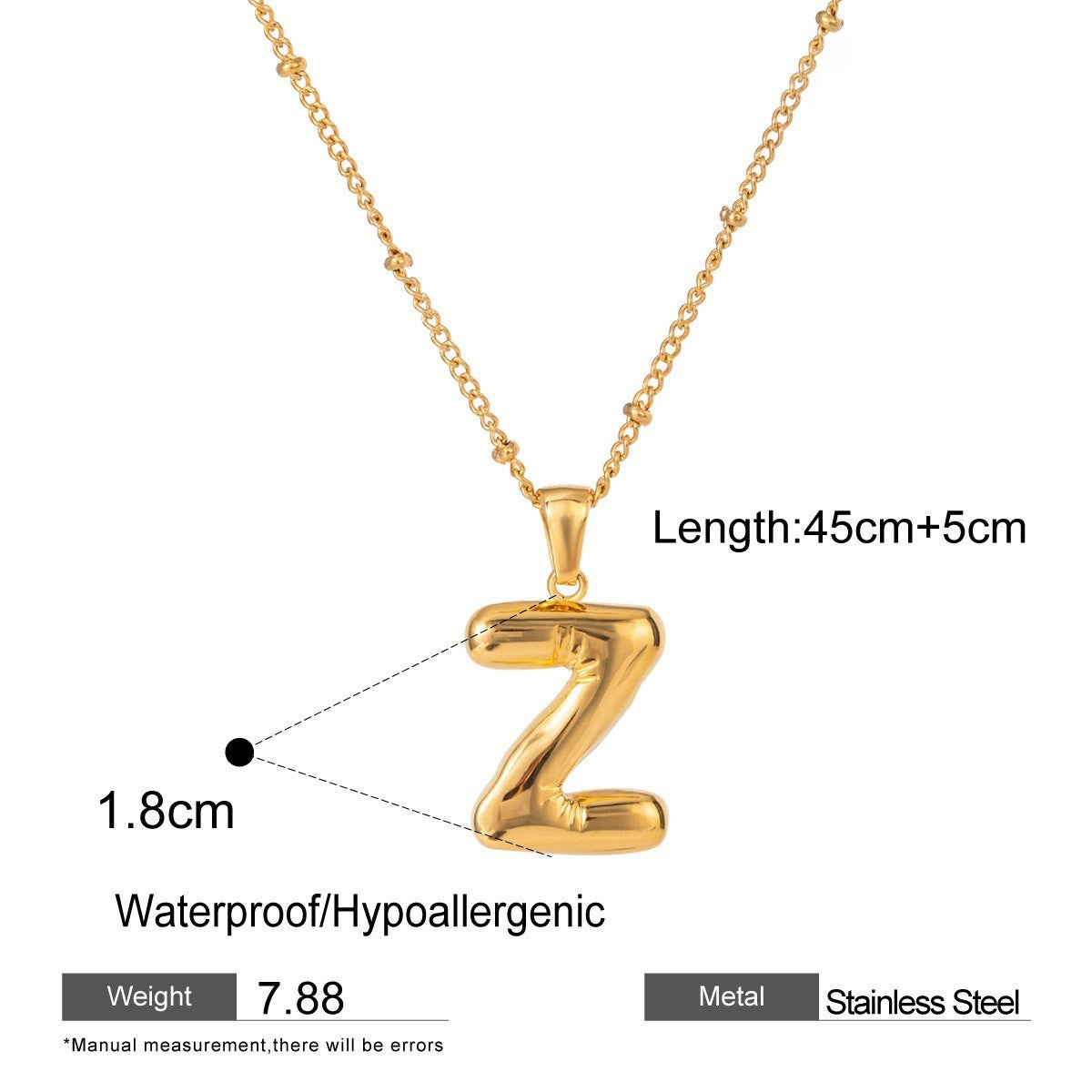 Stainless Steel Letter Necklace Advanced