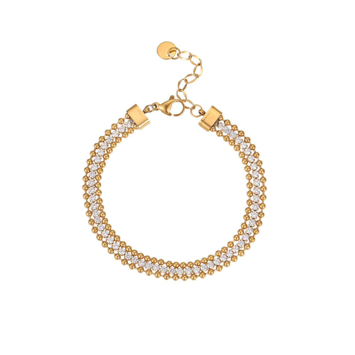 Rhinestone-encrusted Chain Stainless Steel Bracelet