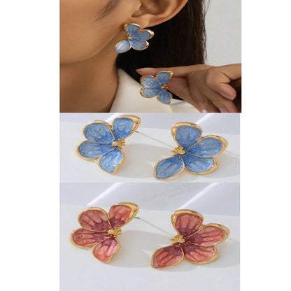Exquisite Three-dimensional Flower Earrings Fashionable And Luxurious