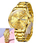 Roman Scale Fashion Calendar Quartz Watch Waterproof Ladies