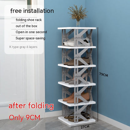Plastic Installation-free Shoe Rack Storage Shoe Rack Folding Shoe Cabinet