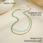 Colorful Beaded Stainless Steel Necklace Gold-plated Double Layer Twin All-match Clavicle Chain