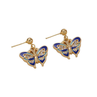 Dripping Oil Butterfly Studs Sweet Girl's Earrings